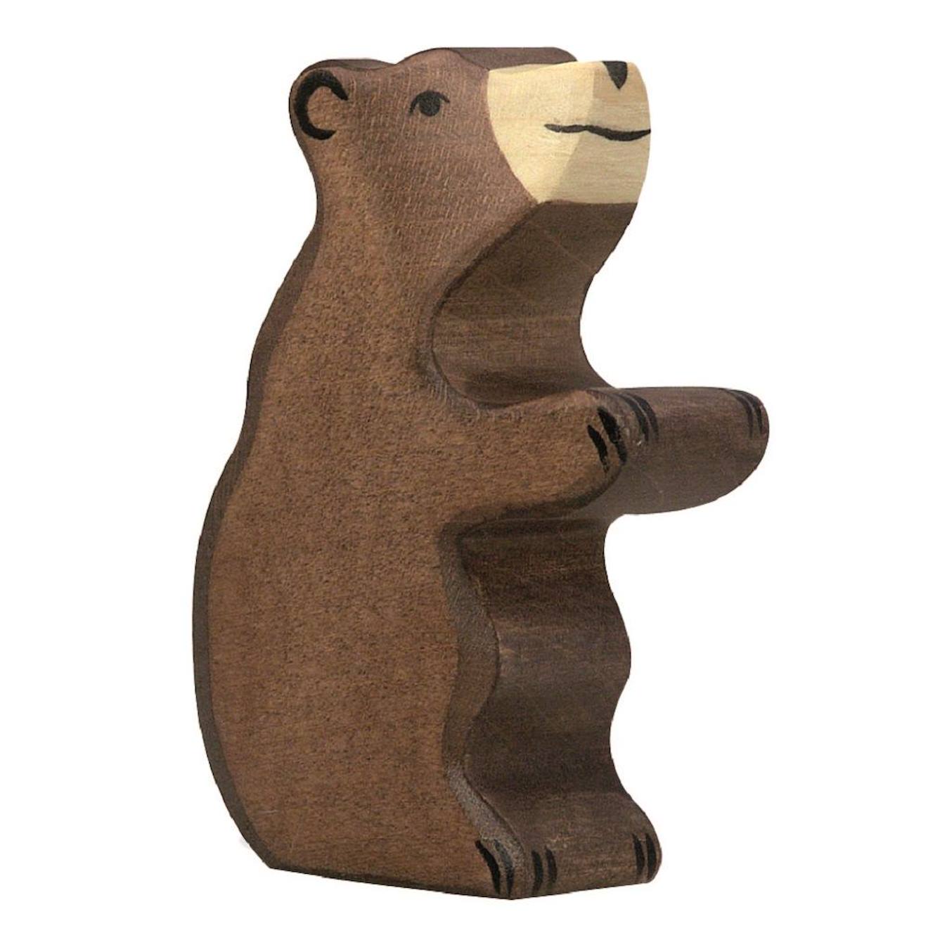 Figurine petit ours brun, assis marron