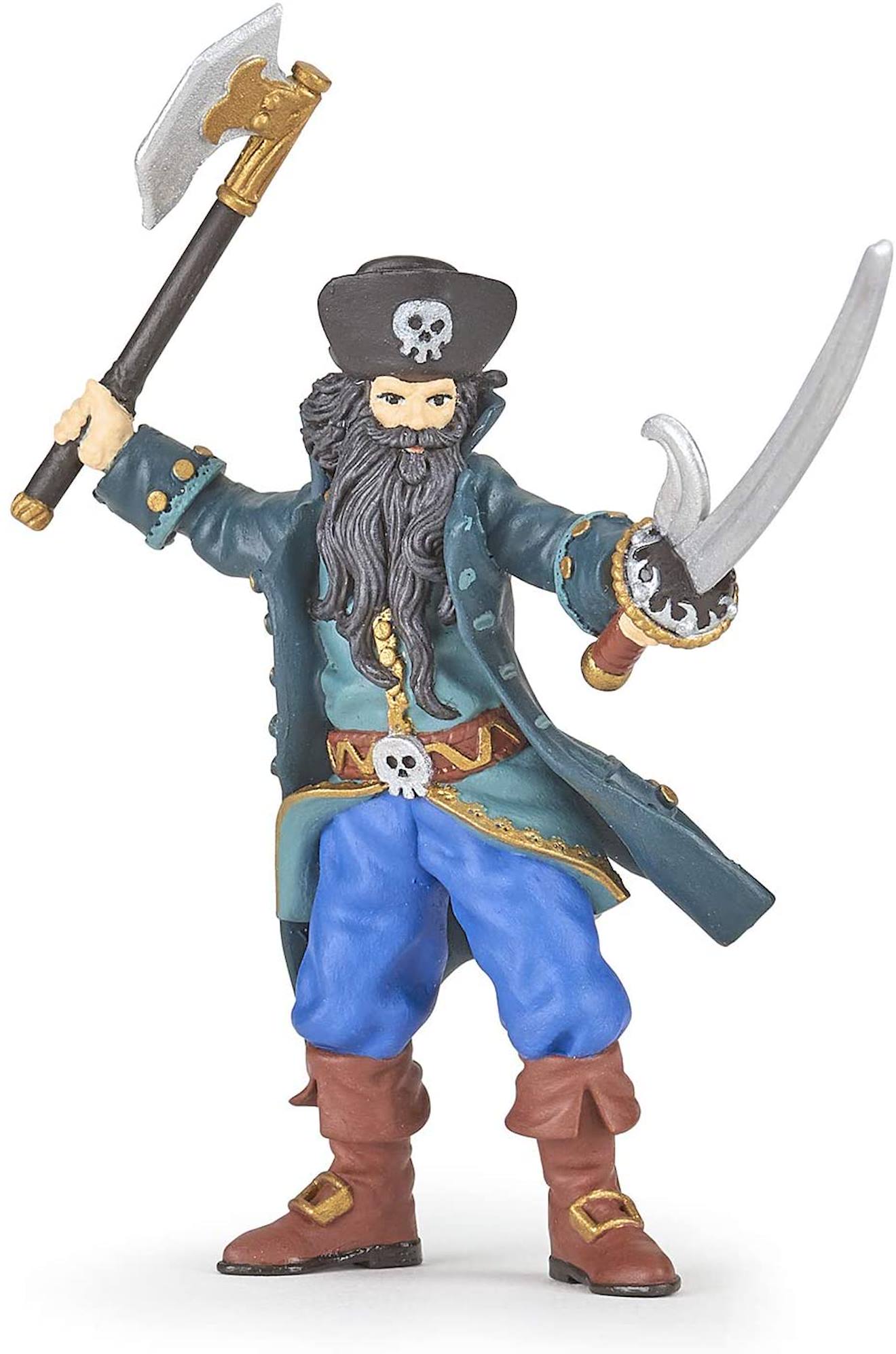 Figurine pirate barbe noire rouge