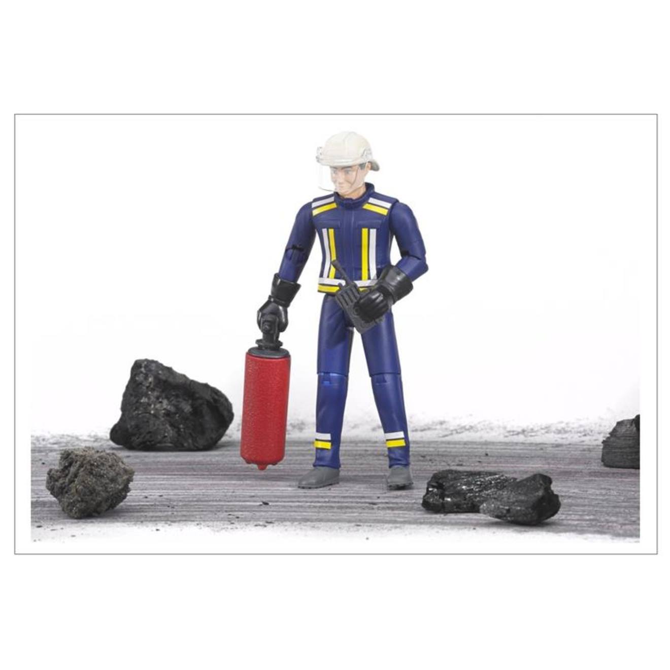 Figurine pompier avec eccessoires bleu