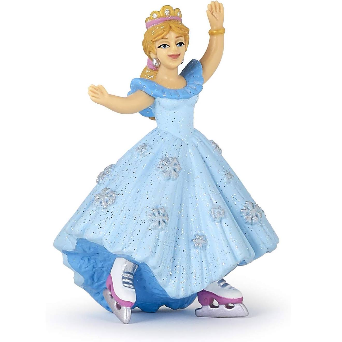 Figurine princesse aux patins à glace bleu