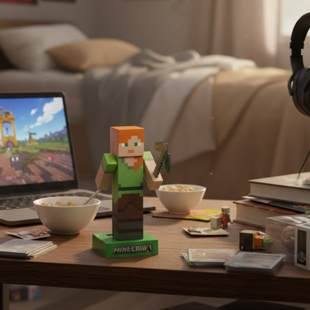 Figurine Solaire Articulée Minecraft - Alex - Cadeau Jeu
