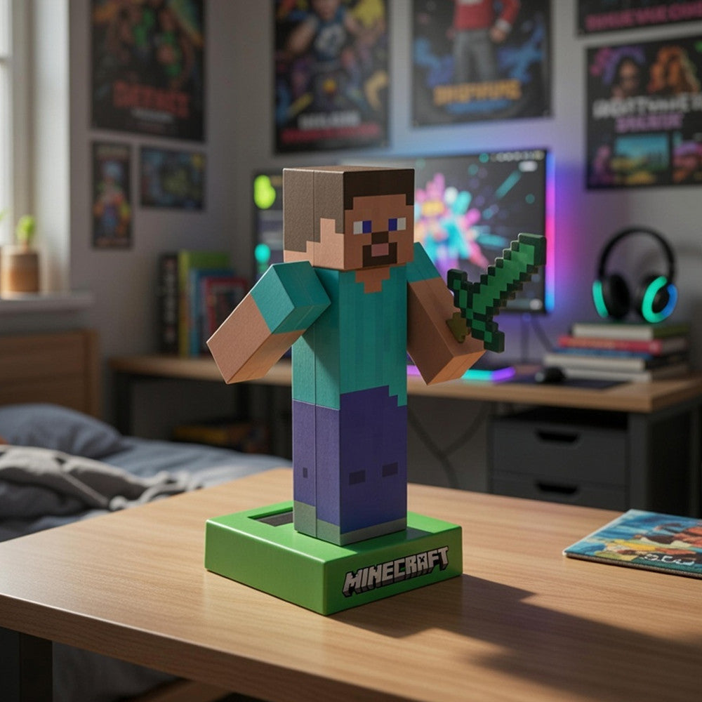 Figurine Solaire Articulée Minecraft - Steve - Cadeau Jeu
