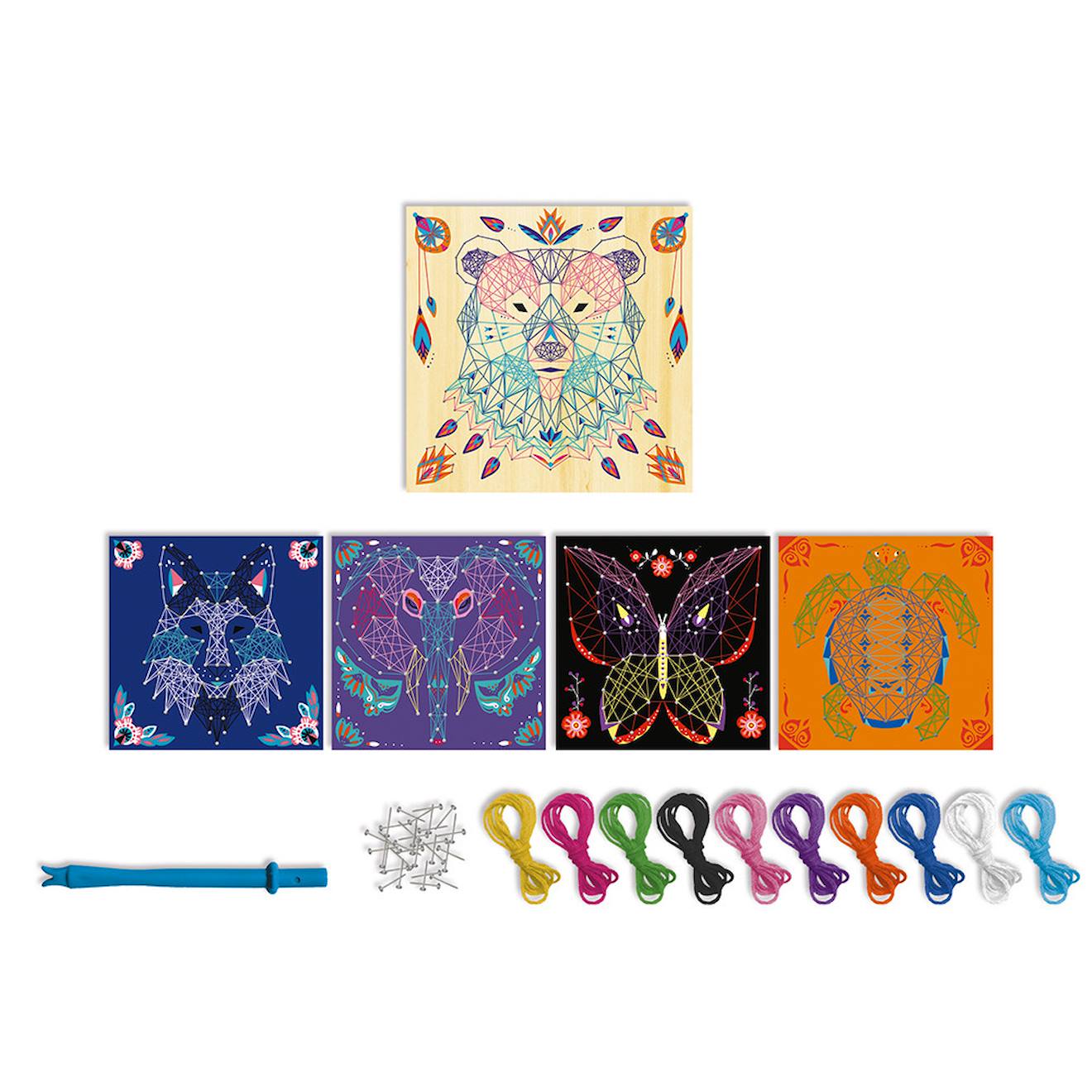 Fils tendus animaux rose