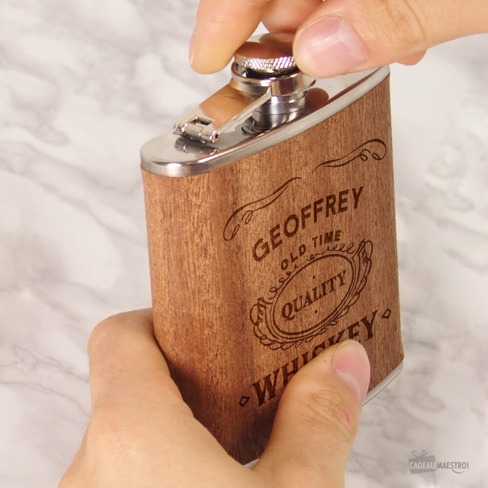 Flasque en Bois À Personnaliser - Flasque Personnalisée CadoMaestro