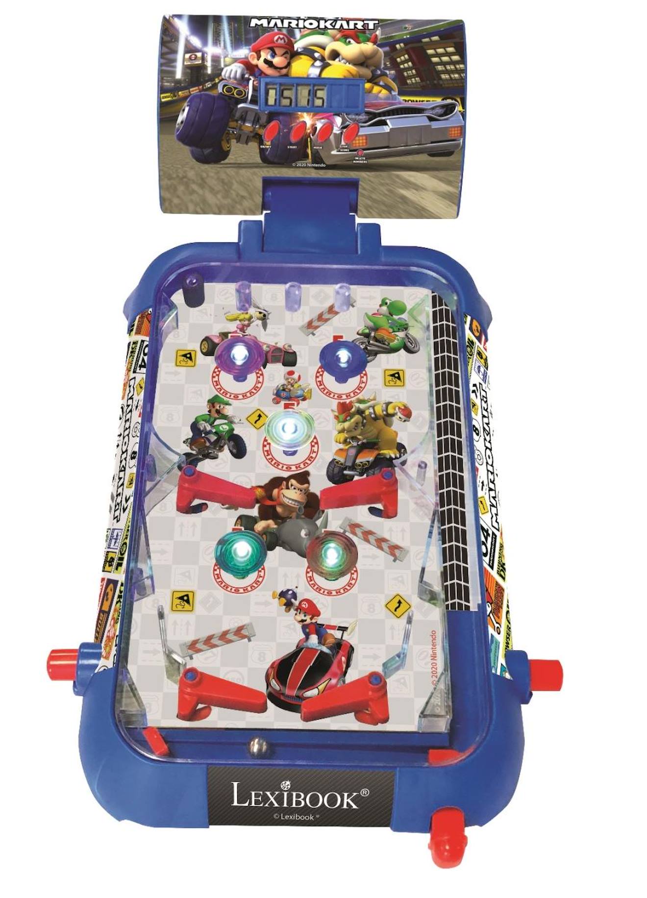 Flipper électronique de table Mario Kart bleu
