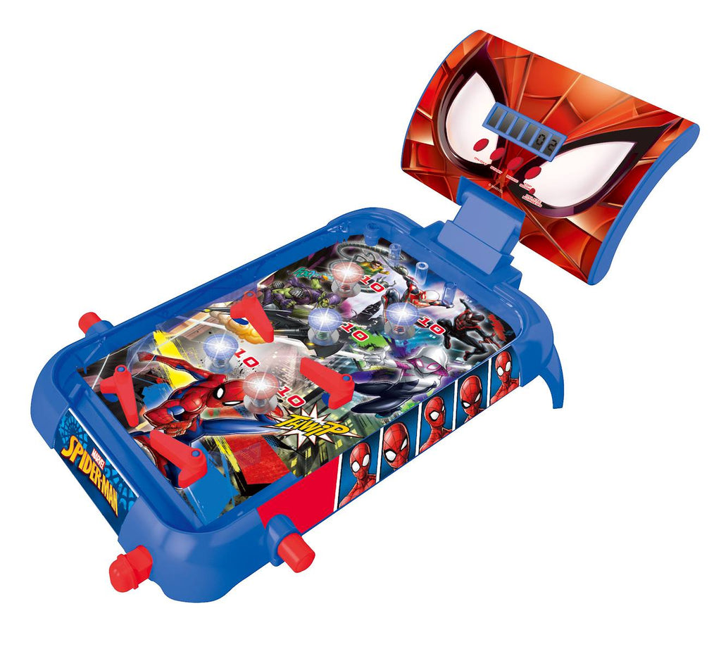 Flipper électronique de table Spiderman bleu