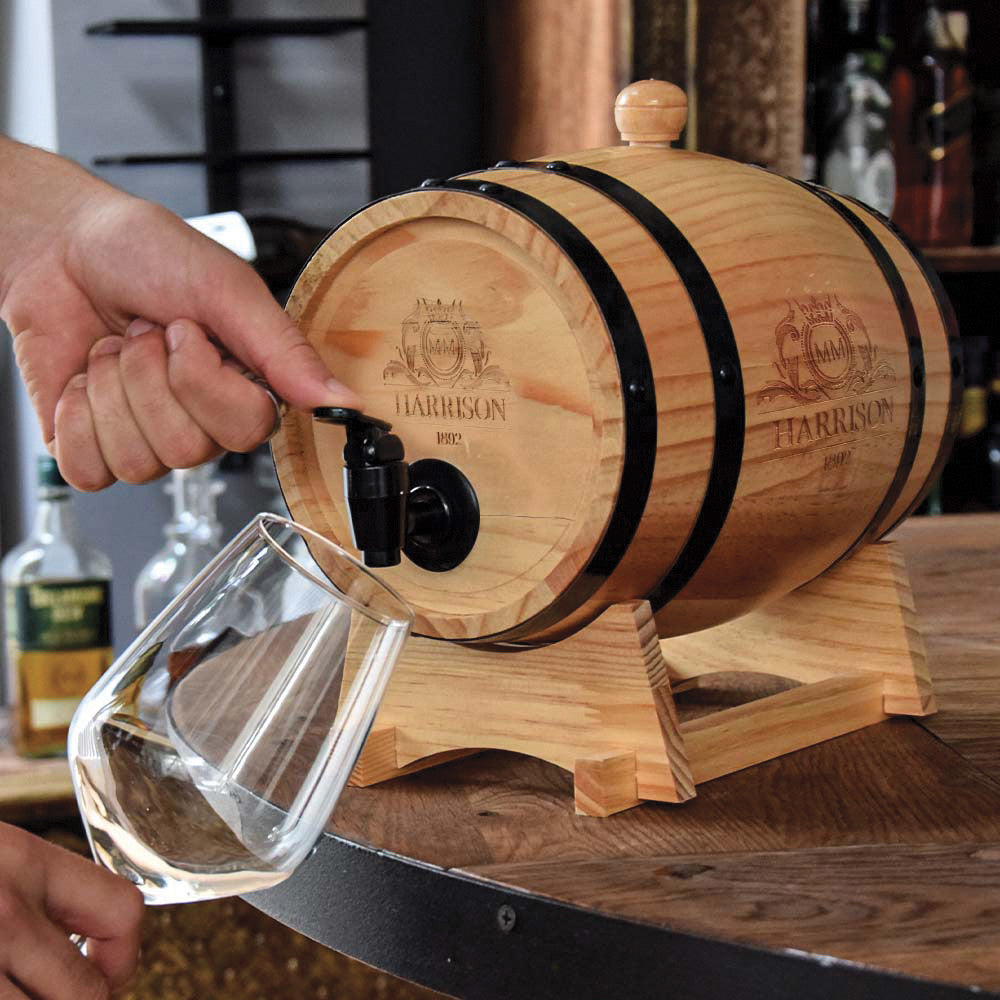 Fontaine de Table Tonneau en Bois - Vin