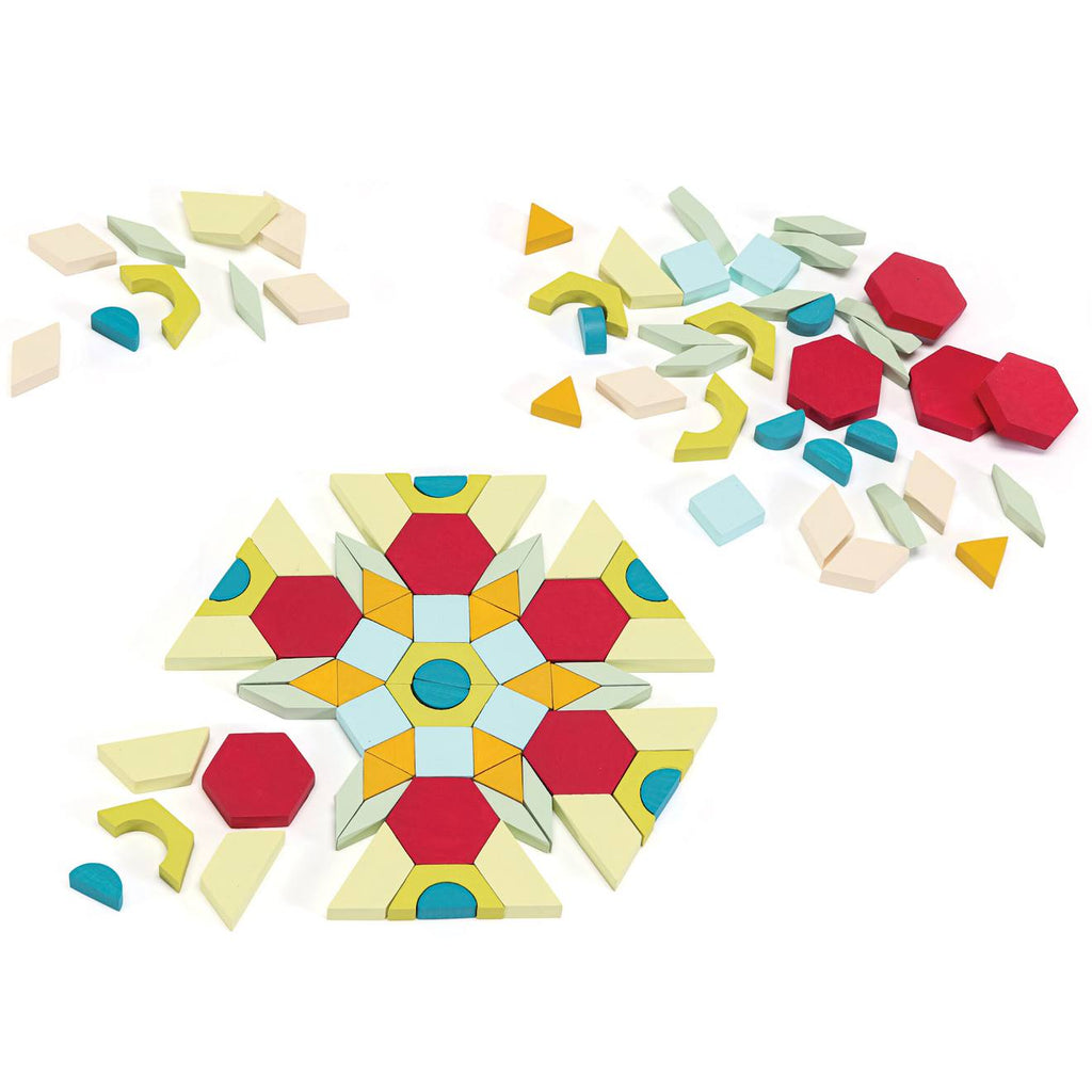 Formes géométriques mosaïque 125 pièces blanc