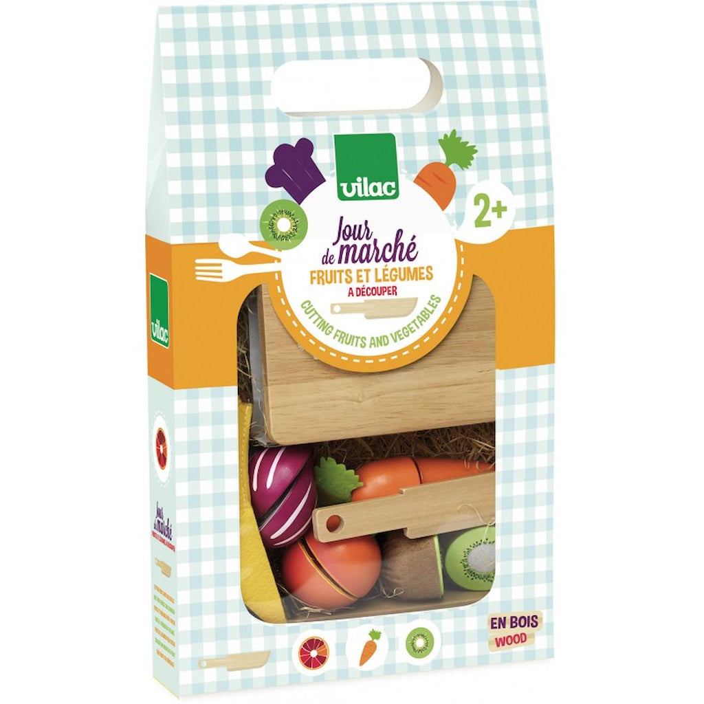 Fruits et légumes à découper - jour de marché beige