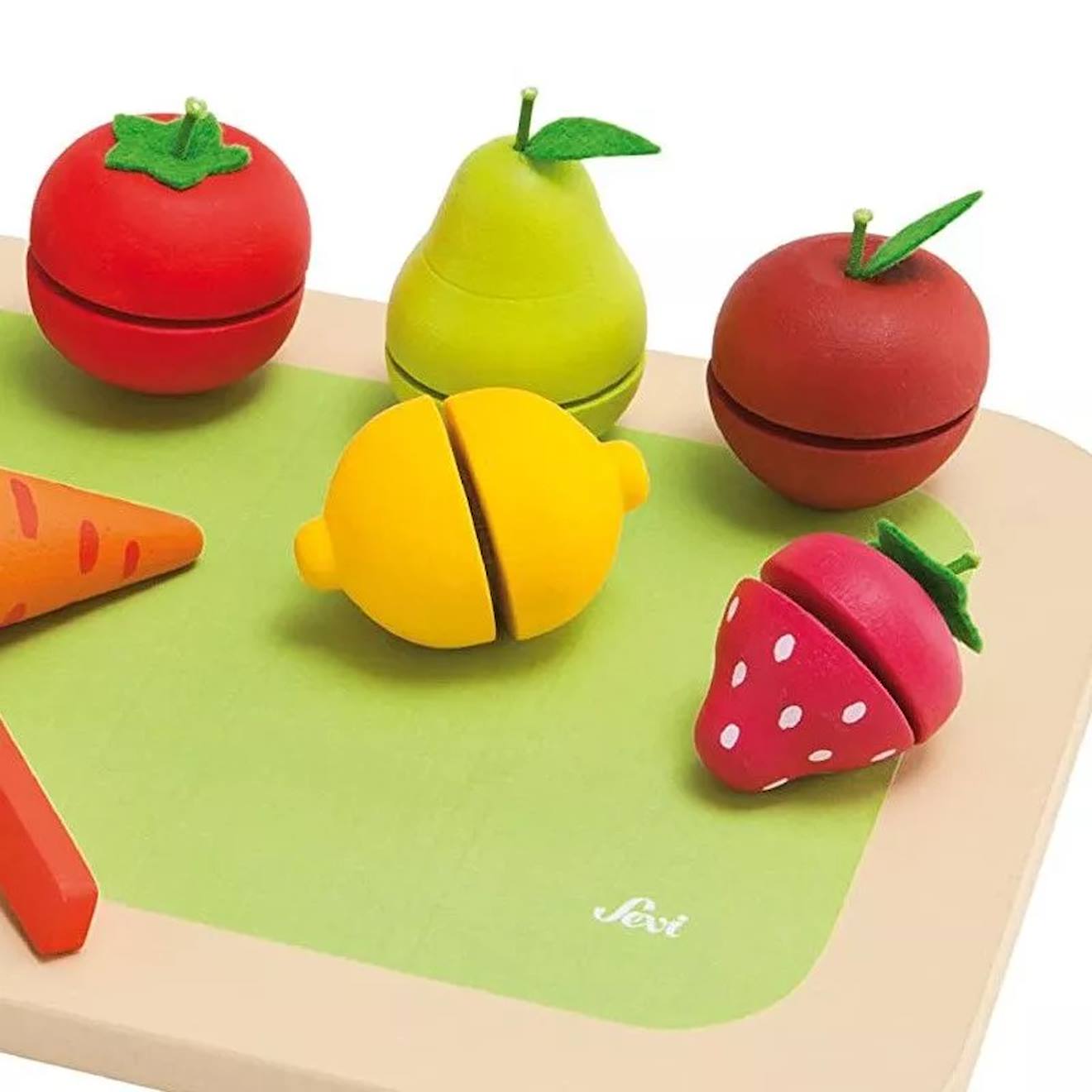 Fruits et légumes à découper vert