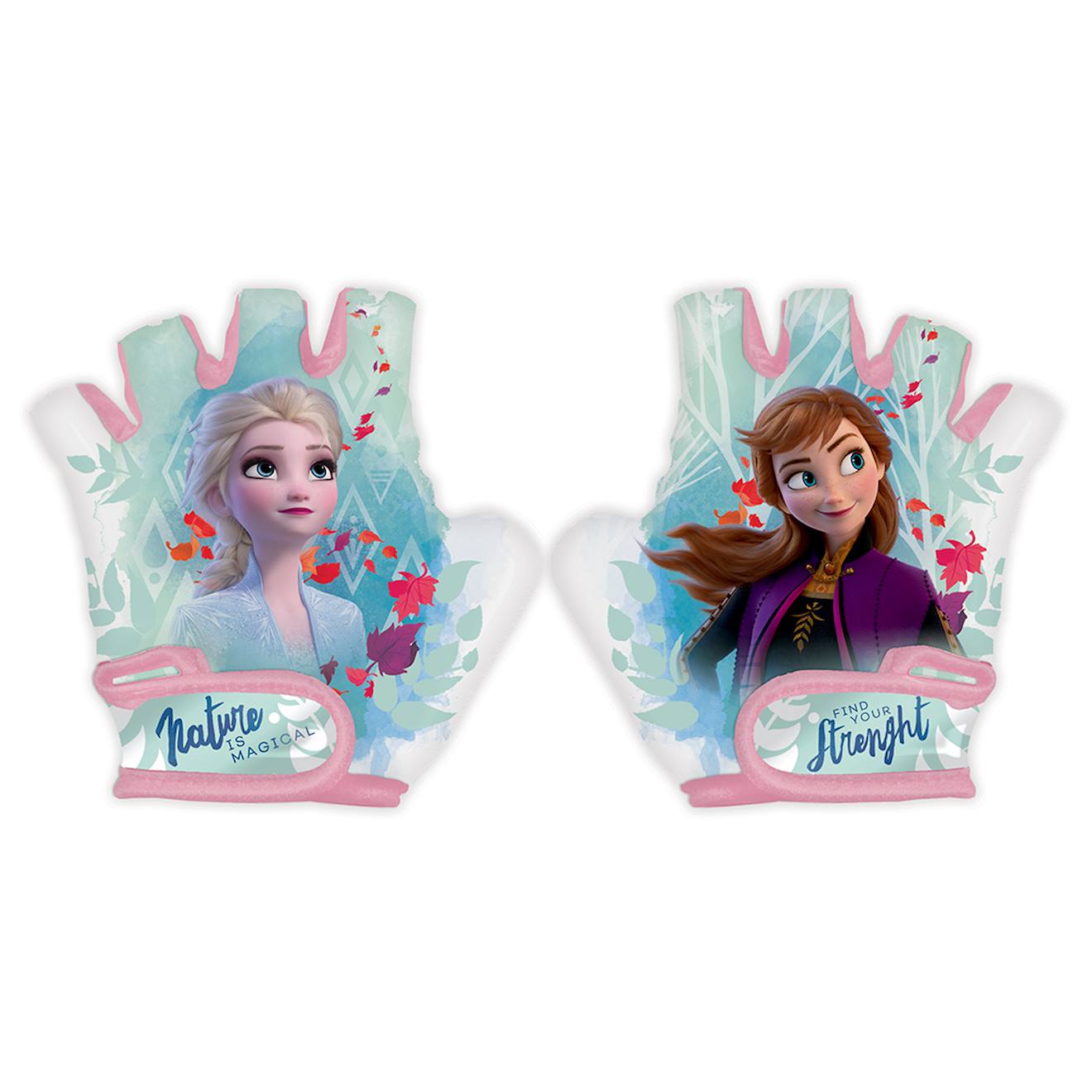 Gants mitaine de vélo La Reine des Neiges bleu/rose