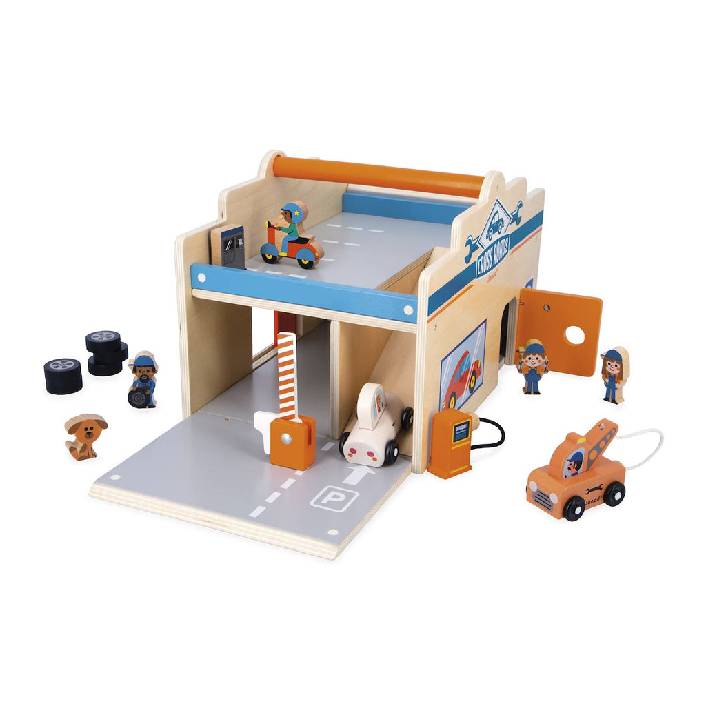 Garage en bois ville multicolore