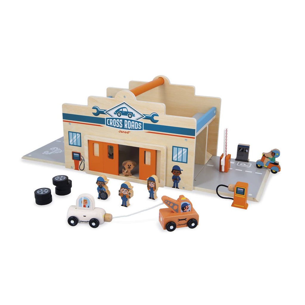 Garage en bois ville multicolore