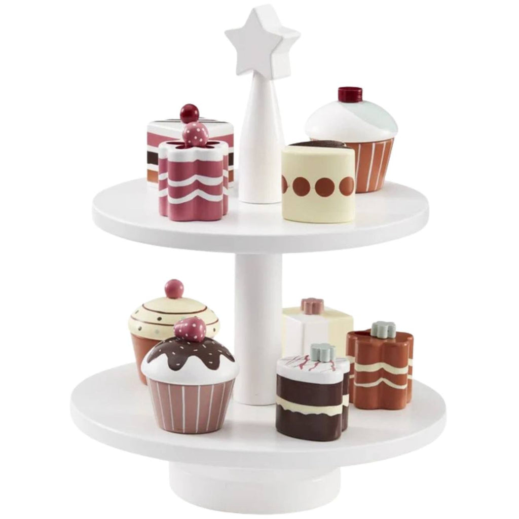 Gâteaux en bois bistro (9 pièces) rose, marron, beige