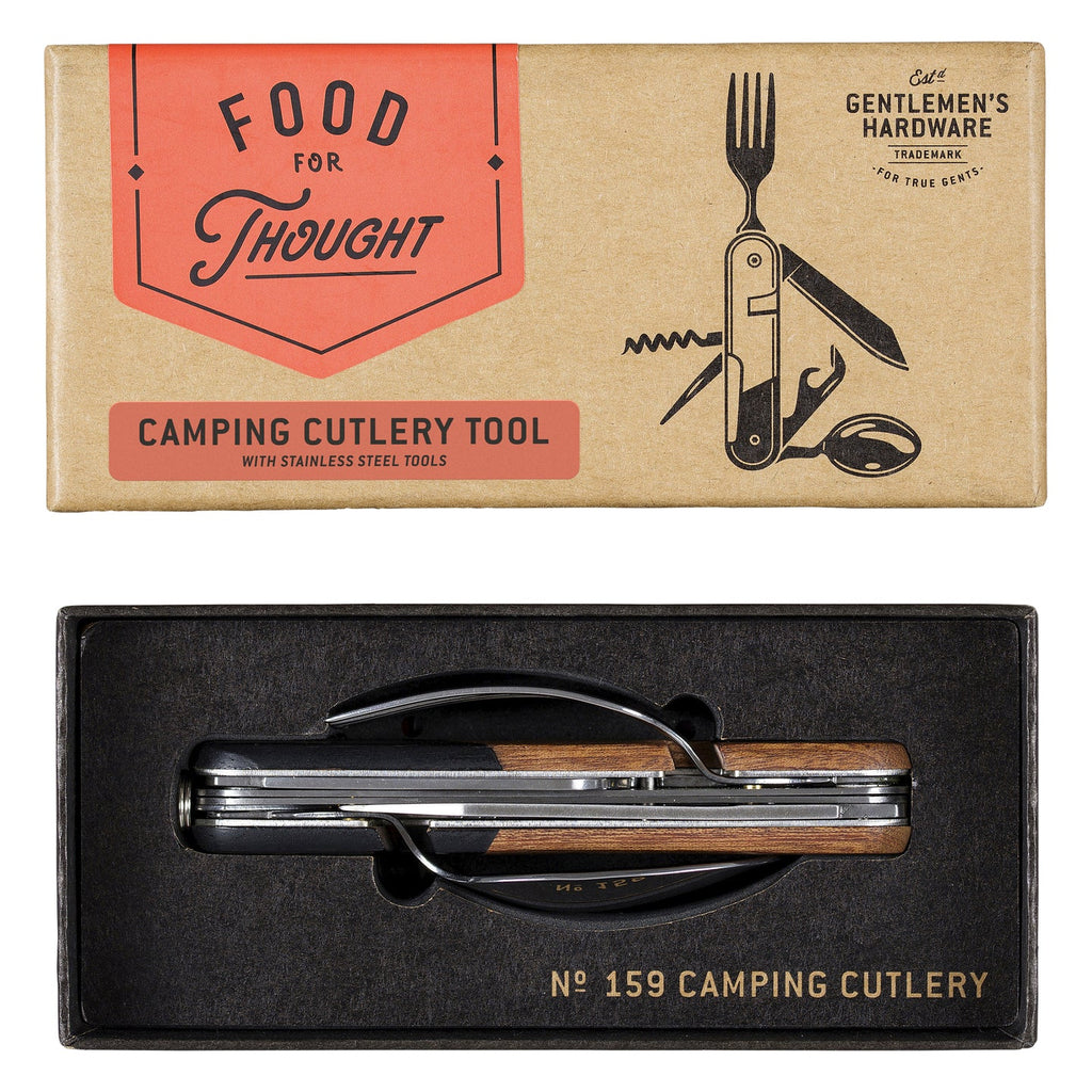 Kit couverts de voyage pliants manche en bois