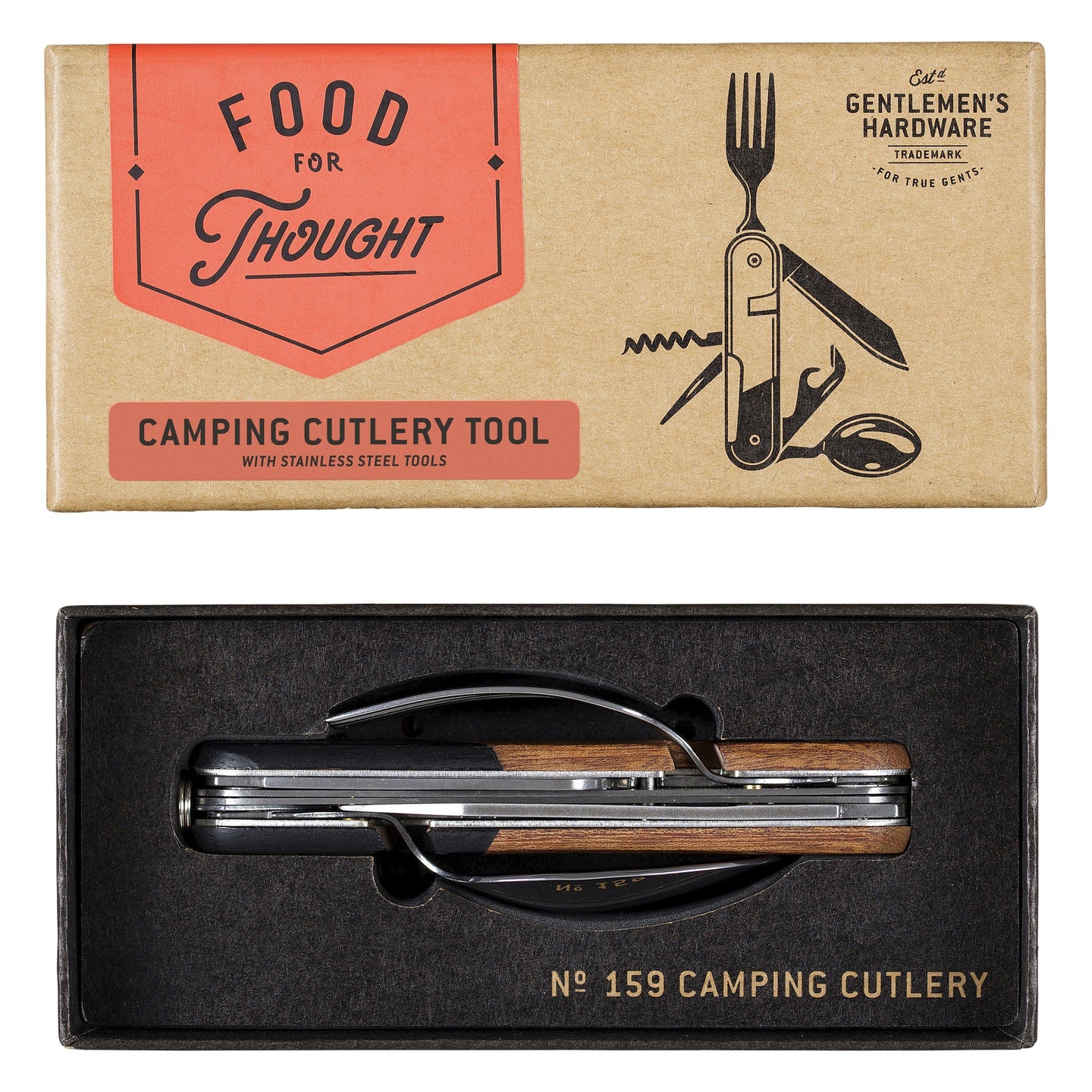 Kit couverts de voyage pliants manche en bois