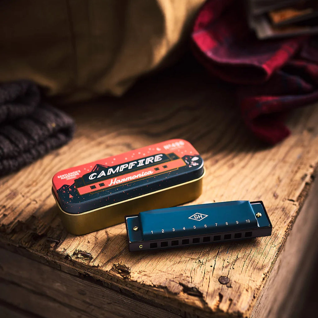 Harmonica de camping en métal à finition brillante