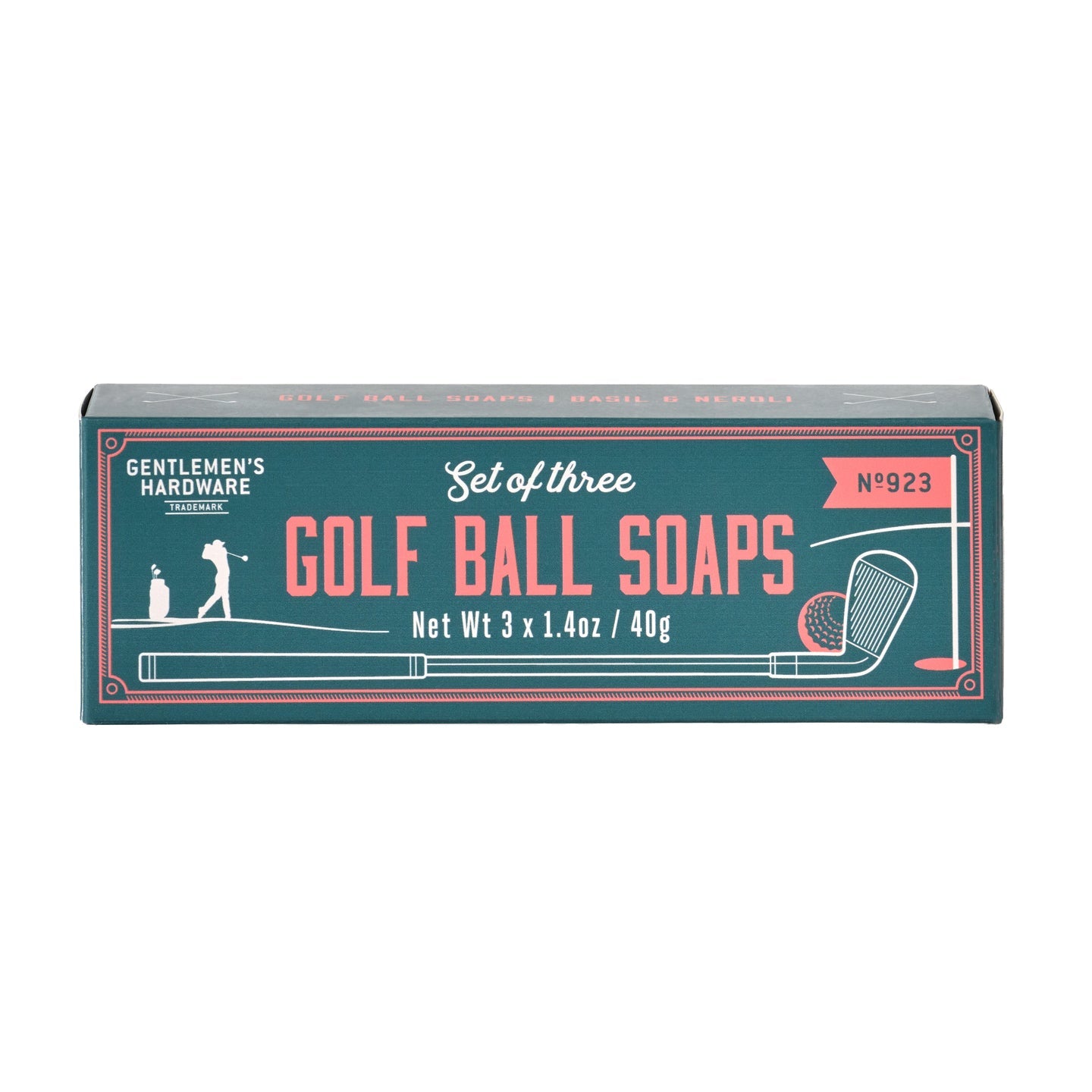 Trois savons balle de golf sur fond blanc