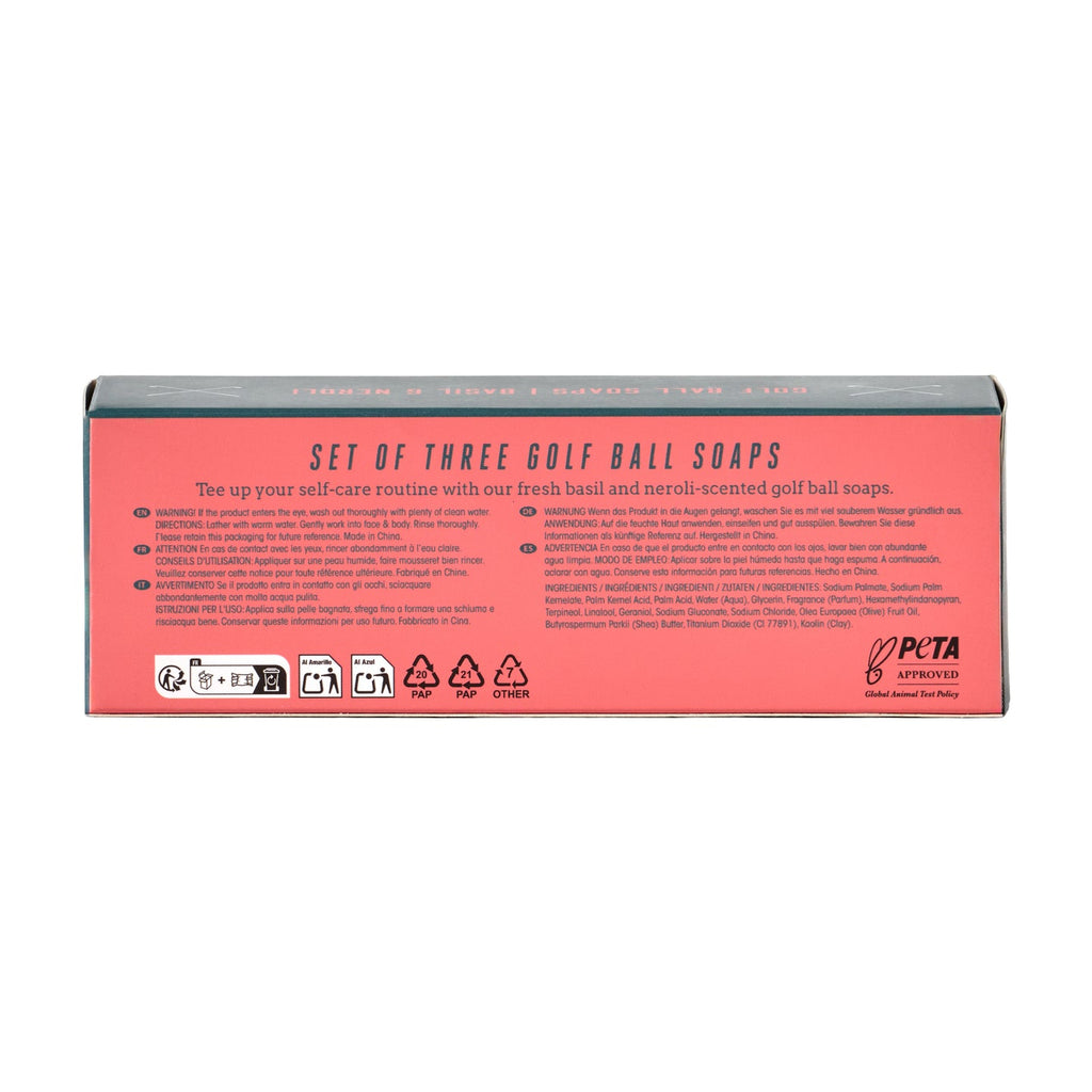 Détail d'un savon en forme de balle de golf