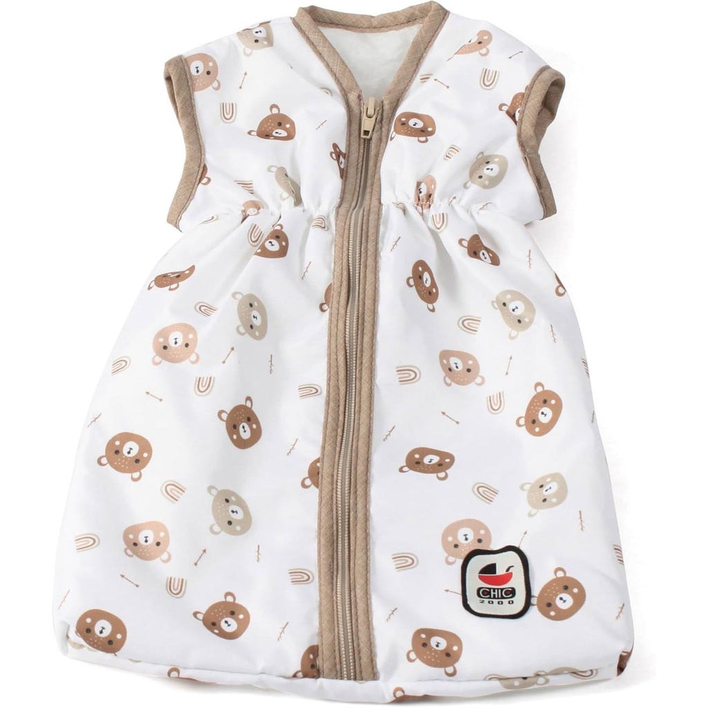 Gigoteuse pour poupées beige avec oursons beige