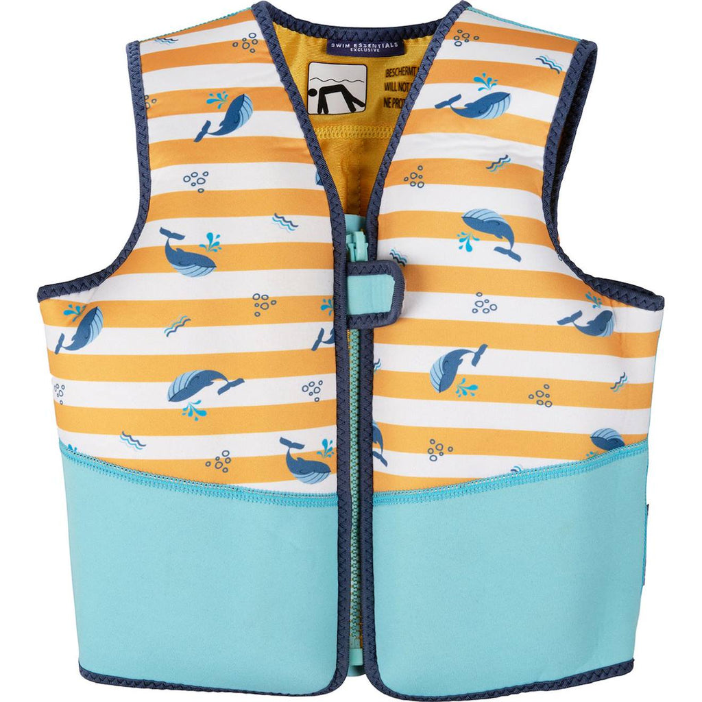 Gilet de natation baleine jaune-blanc (4-6 ans) bleu, jaune, blanc