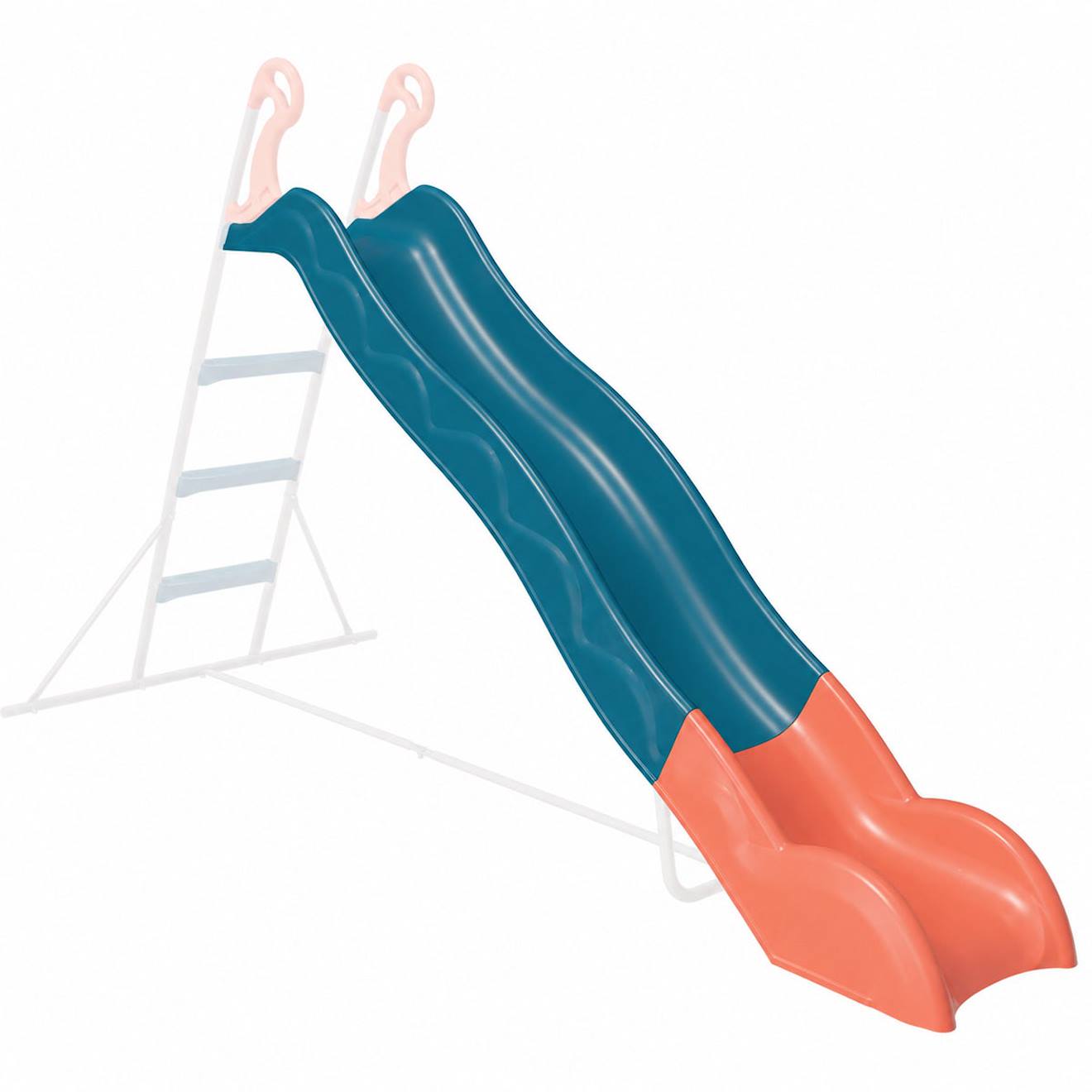 Glissière toboggan 2,63 m pour enfants bleu/corail