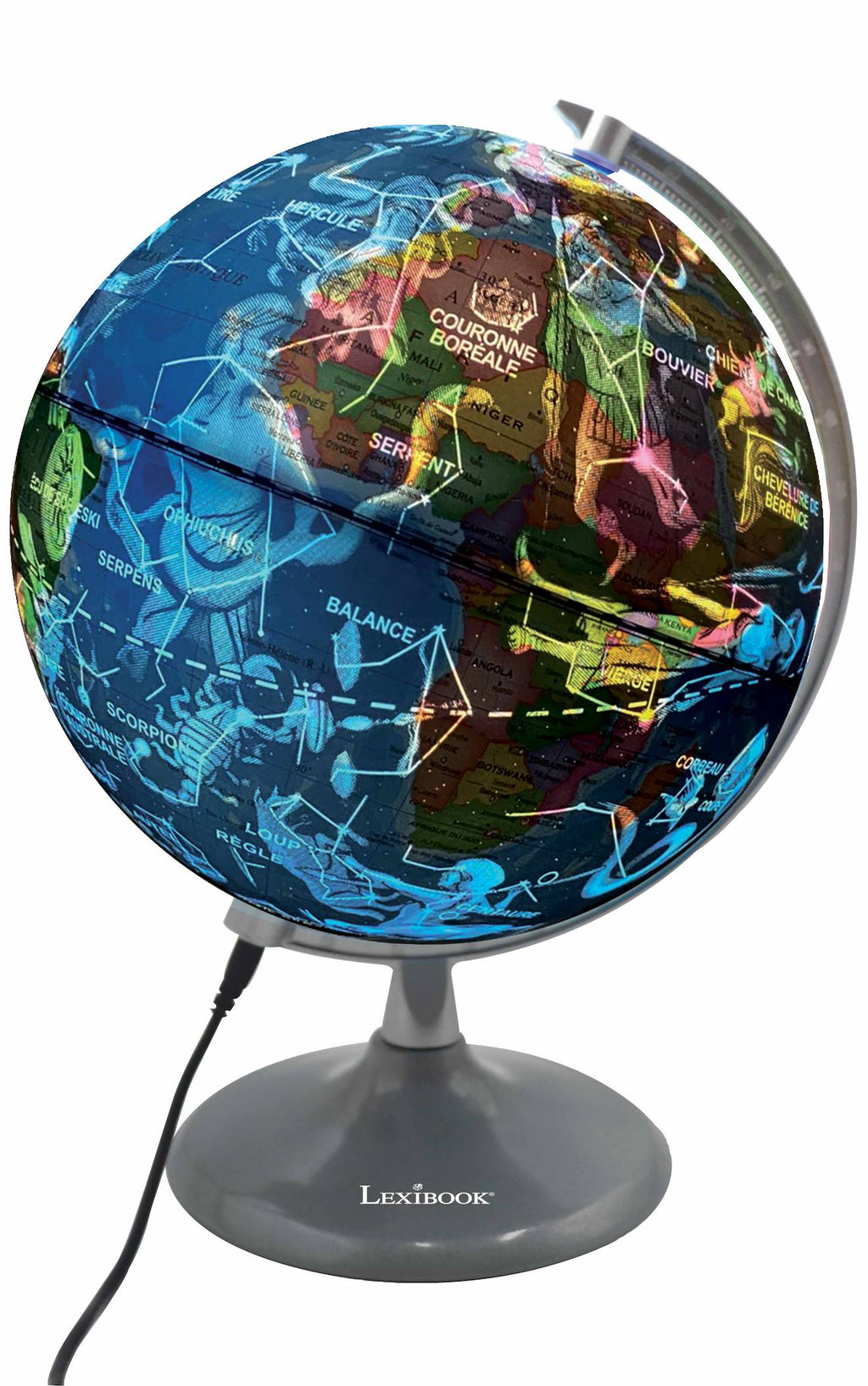 Globe jour et nuit lumineux (français) noir