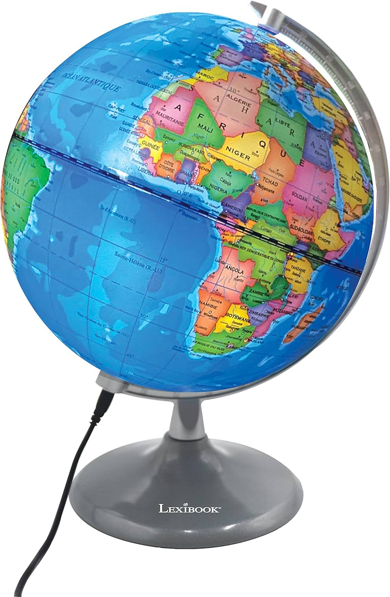 Globe jour et nuit lumineux (français) noir