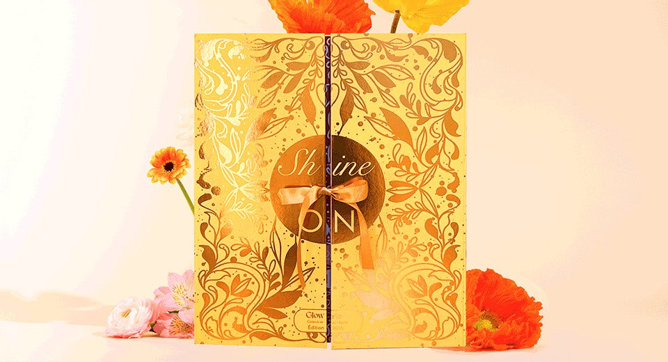 Coffret doré du calendrier de l'Après Glowria Shine ON