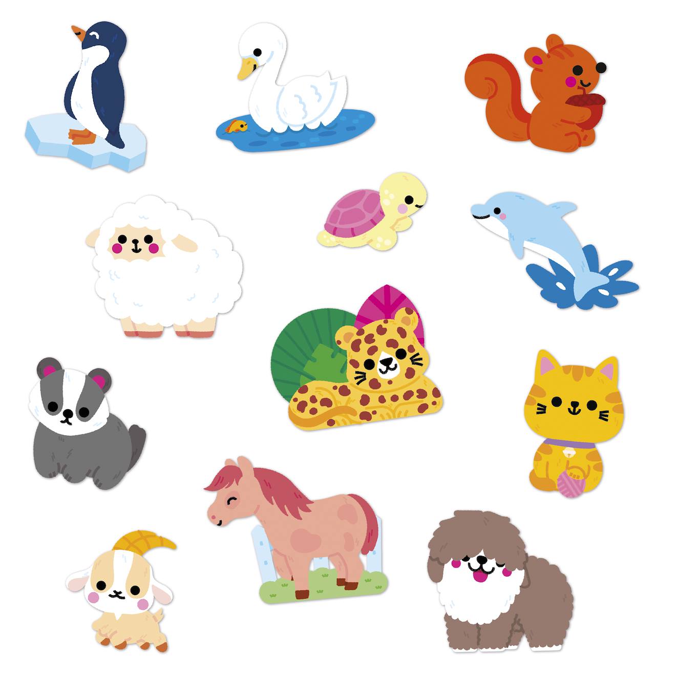 Gommettes animaux dès 18 mois multicolore