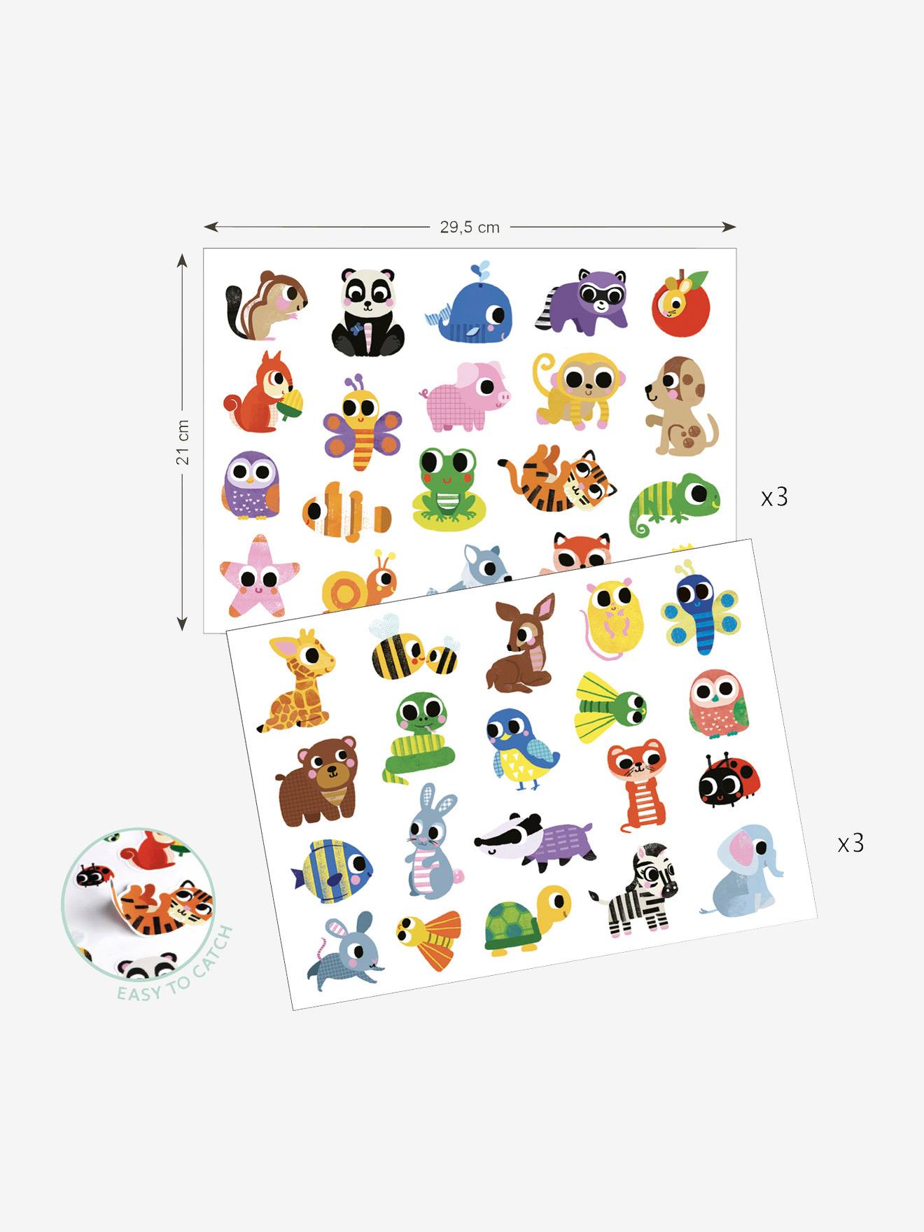 Gommettes faciles à attraper bébés animaux multicolore
