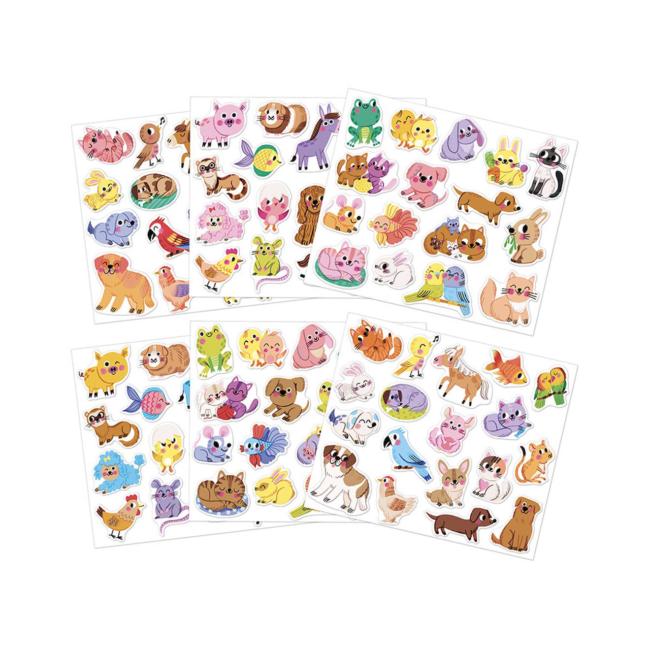 Gommettes les animaux de compagnie x100 multicolore