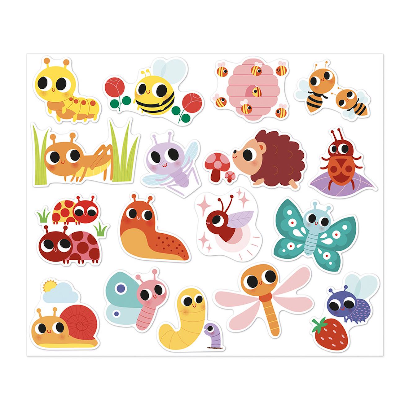 Gommettes les petites bêtes du jardin x100 multicolore