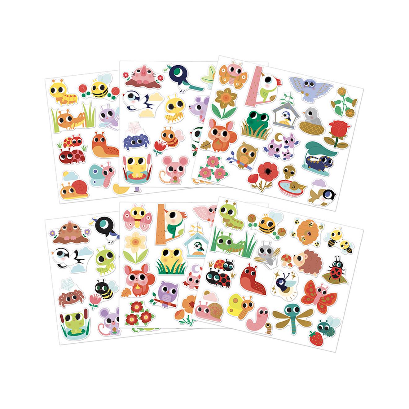 Gommettes les petites bêtes du jardin x100 multicolore