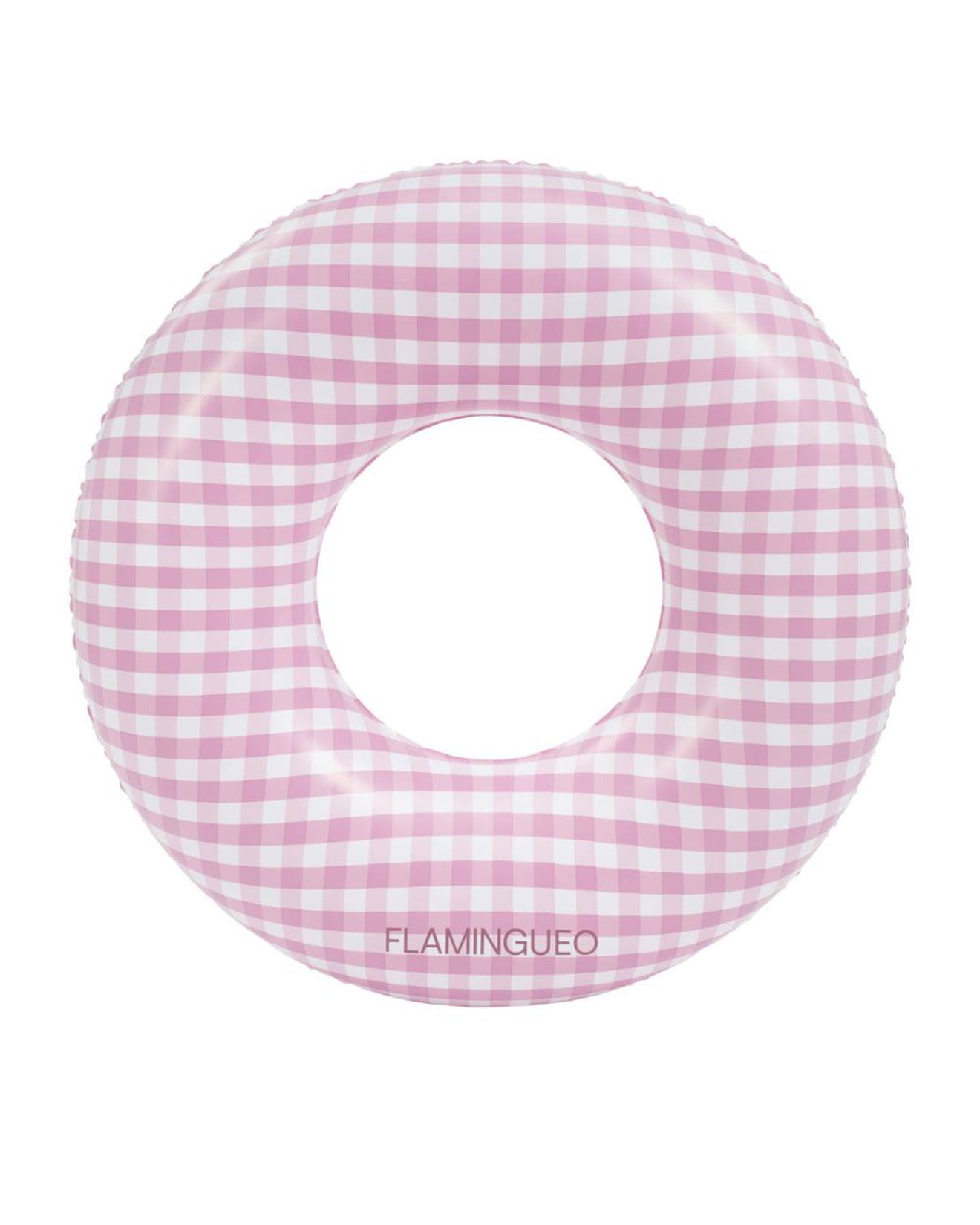 Gonflable pour enfants donut pvc double valve rose à carreaux