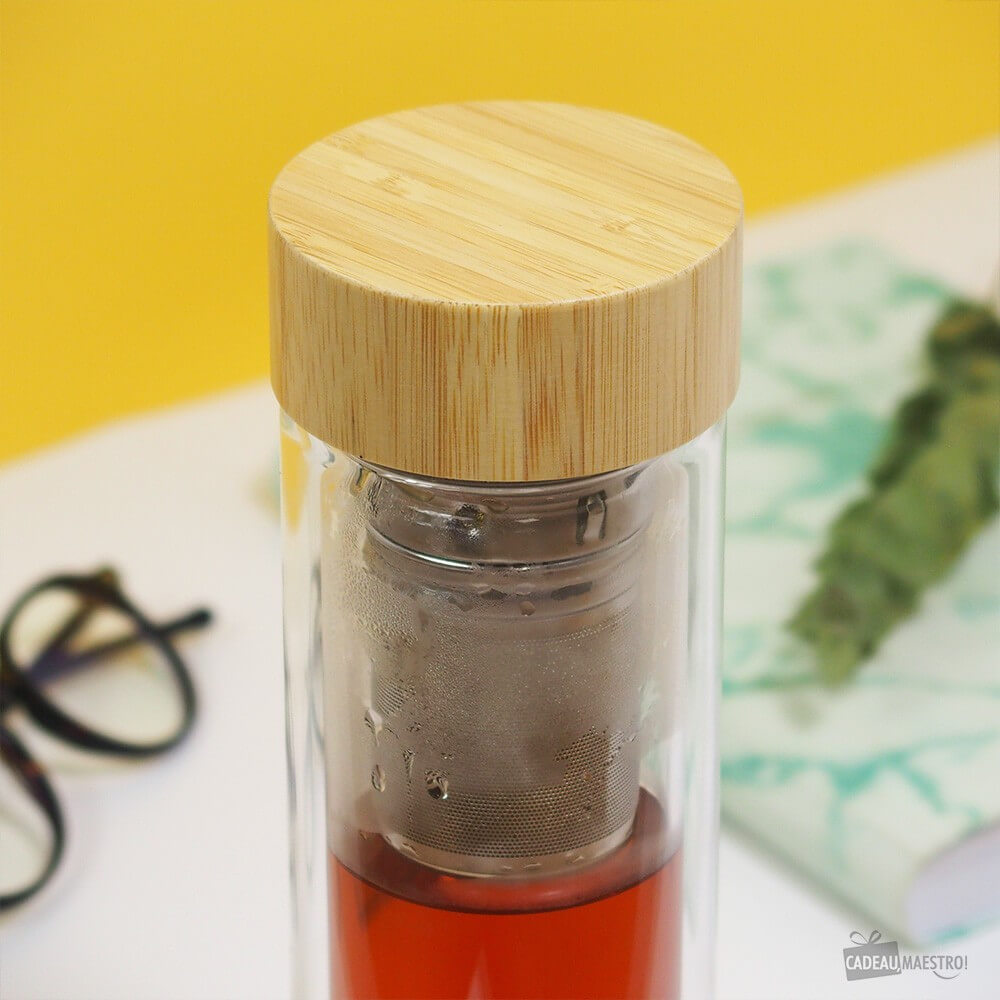 Gourde Infuseur à Thé en Verre Double Paroi - Ustensiles de Cuisine CadoMaestro