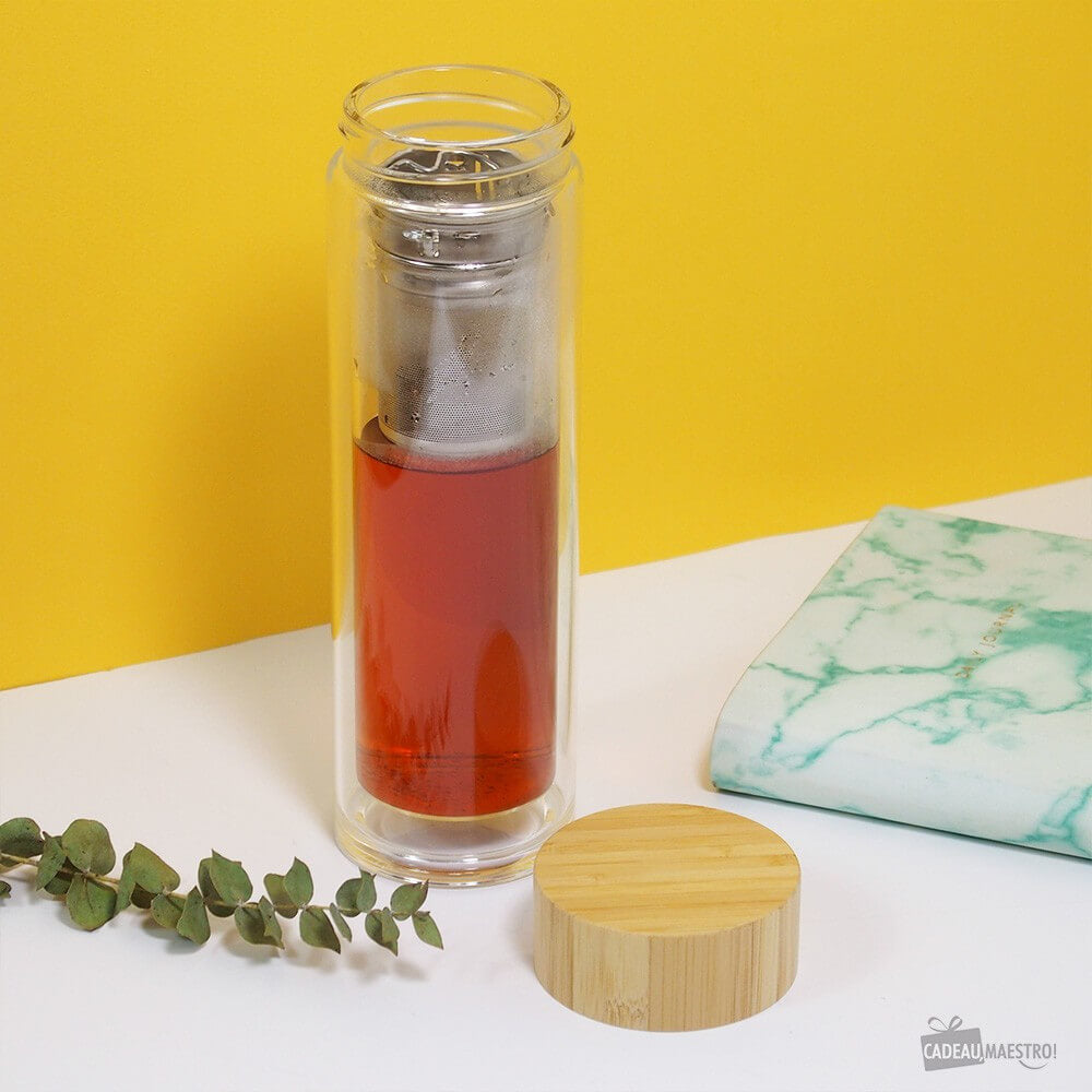 Gourde Infuseur à Thé en Verre Double Paroi - Ustensiles de Cuisine CadoMaestro