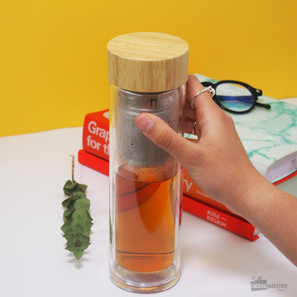 Gourde Infuseur à Thé en Verre Double Paroi - Ustensiles de Cuisine CadoMaestro