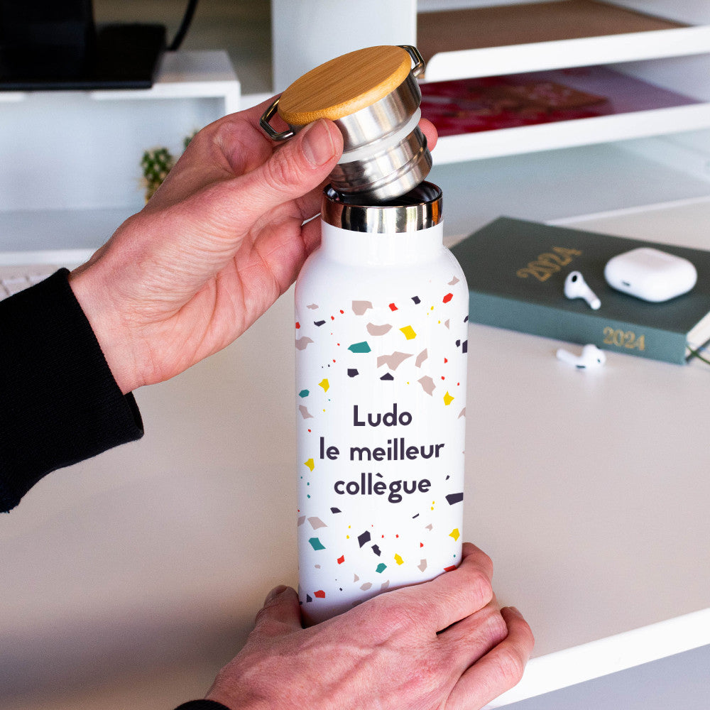 Gourde Isotherme Terrazzo à Personnaliser - Gourde Personnalisée