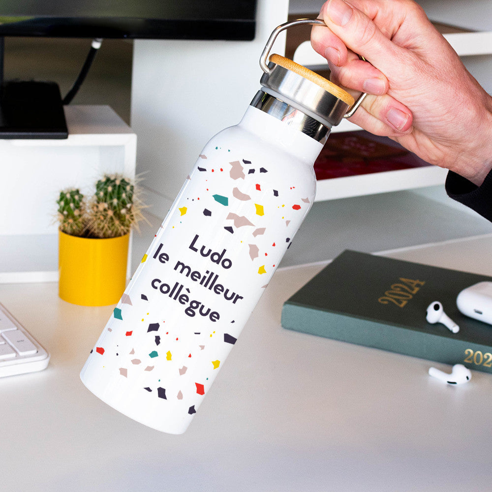 Gourde Isotherme Terrazzo à Personnaliser - Gourde Personnalisée