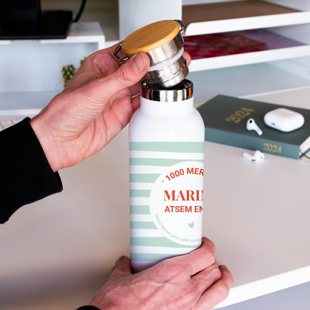 Gourde Isotherme Maître.sse en Or à Personnaliser - Gourde Personnalisée