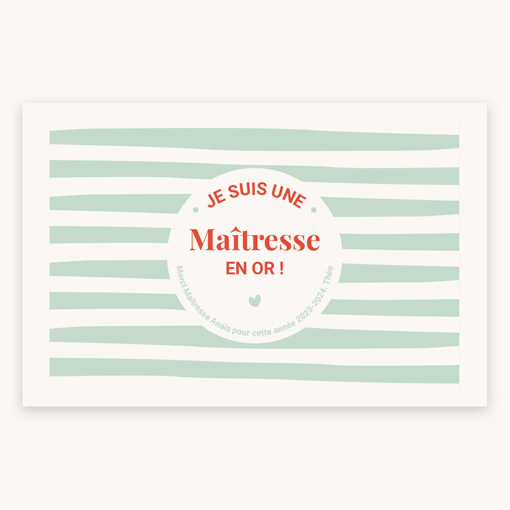 Gourde Isotherme Maître.sse en Or à Personnaliser - Gourde Personnalisée