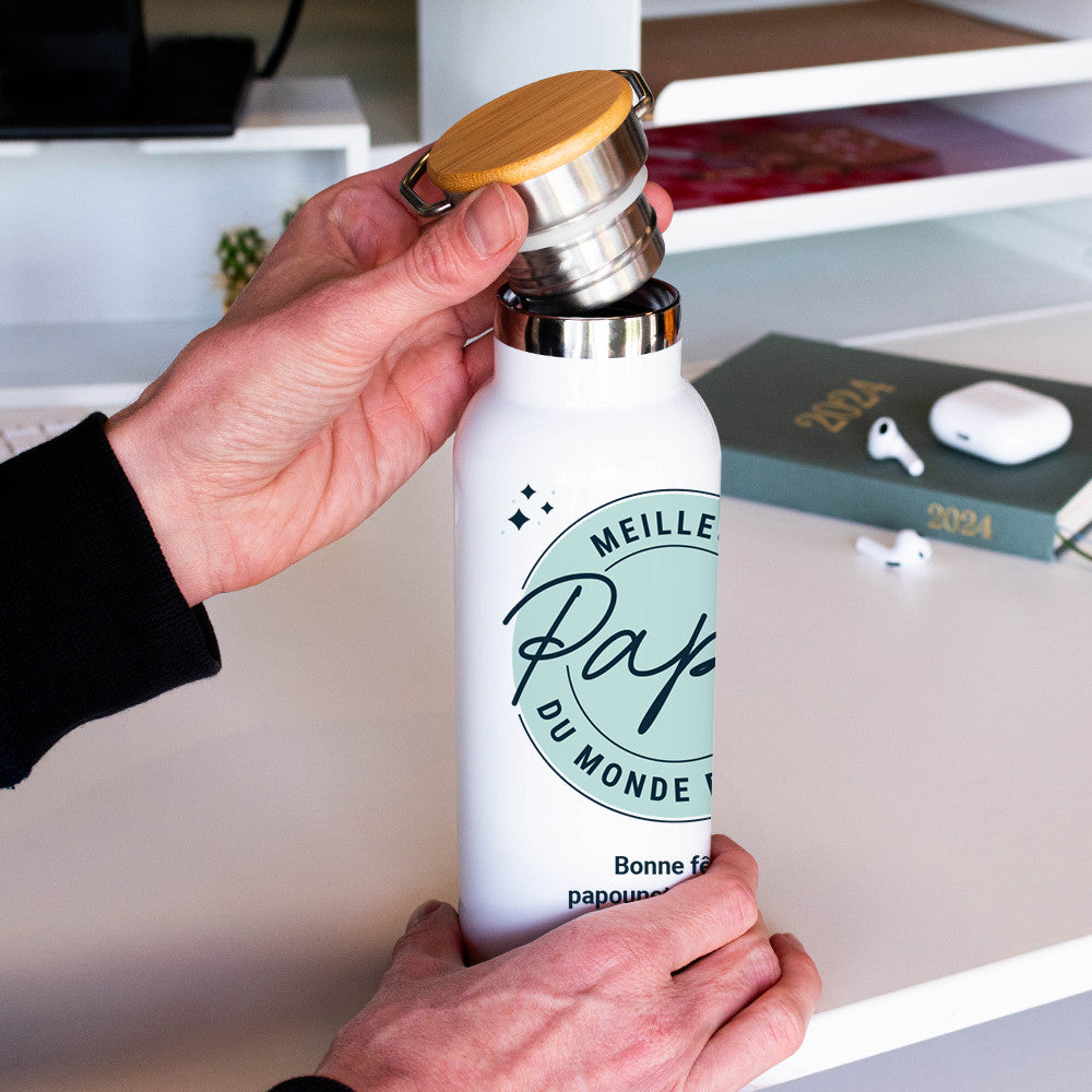 Gourde Isotherme Meilleur Papa à Personnaliser - Gourde Personnalisée