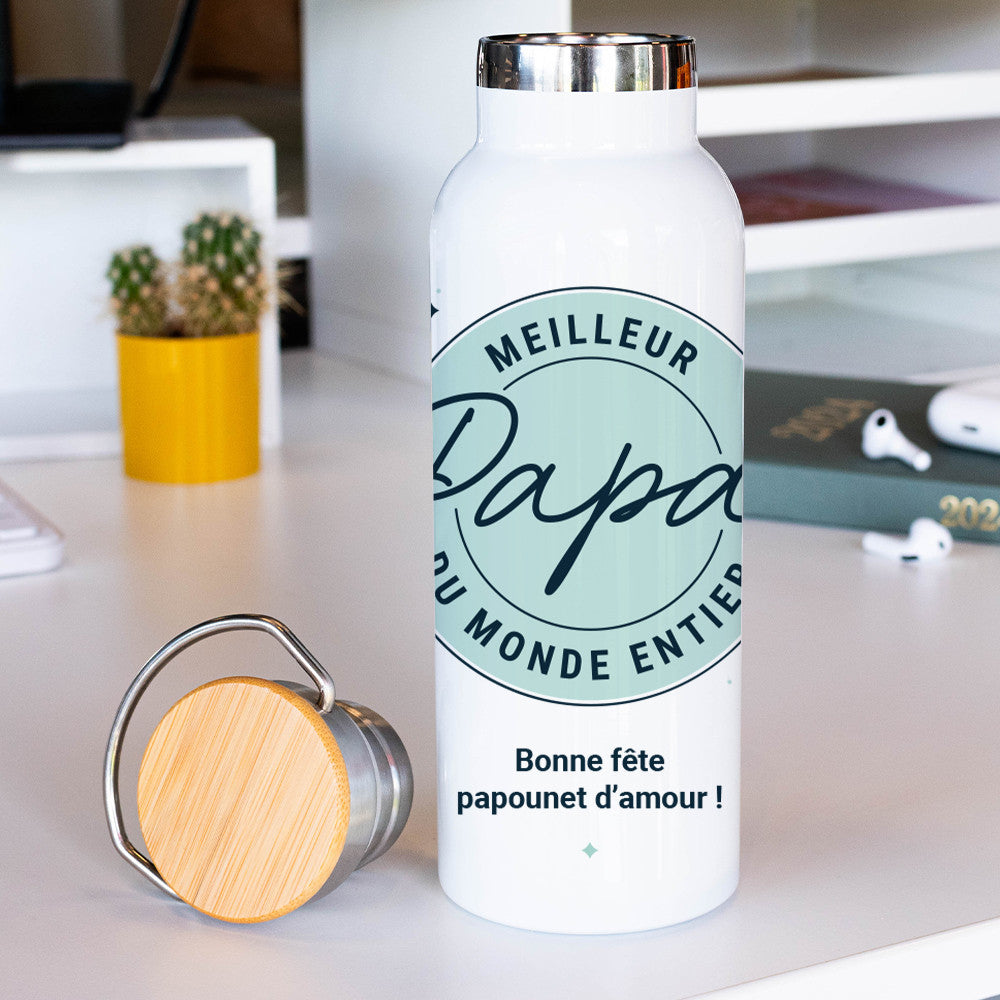 Gourde Isotherme Meilleur Papa à Personnaliser - Gourde Personnalisée