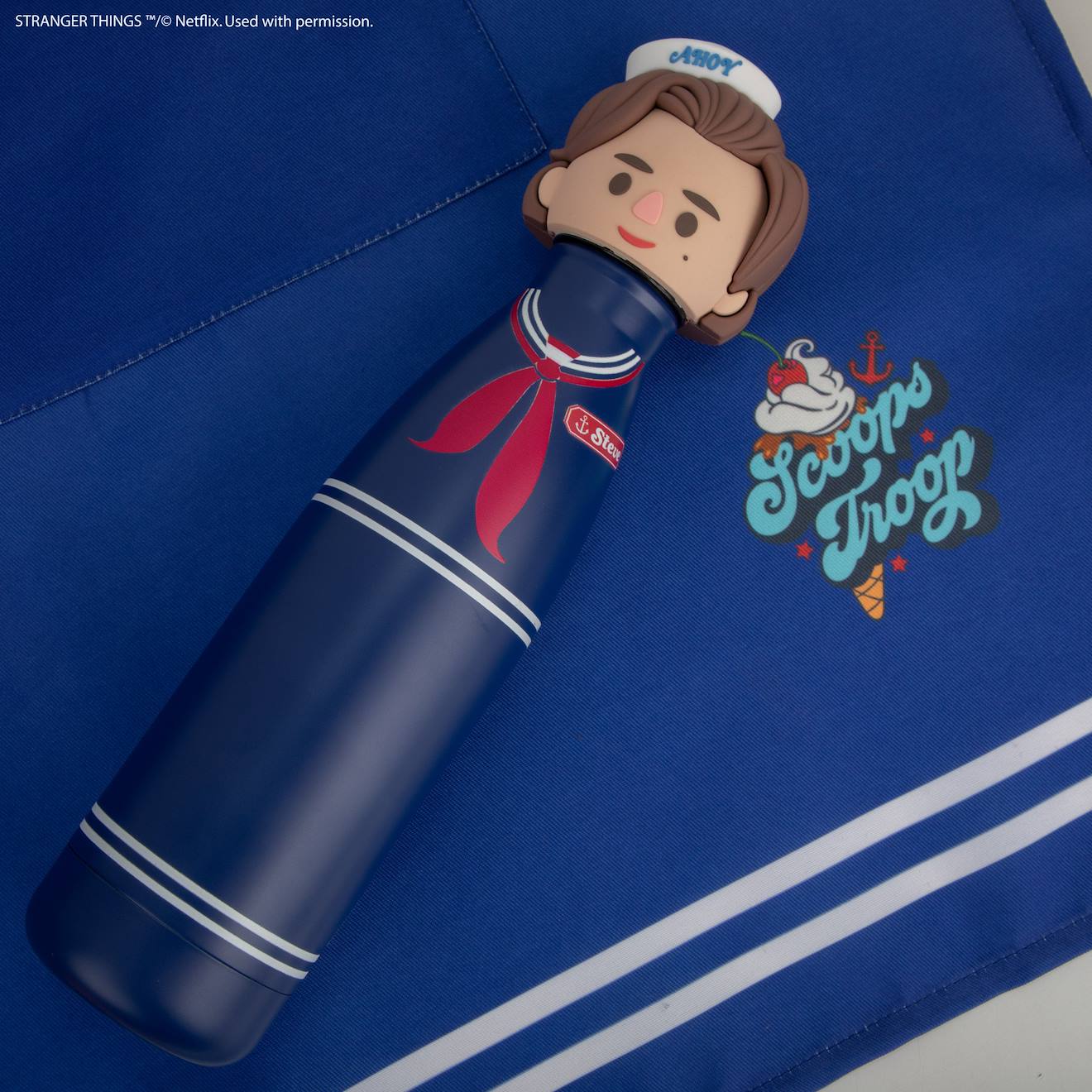 Gourde Sculptée Isotherme Steve Scoops Ahoy - Stranger Things Bleu