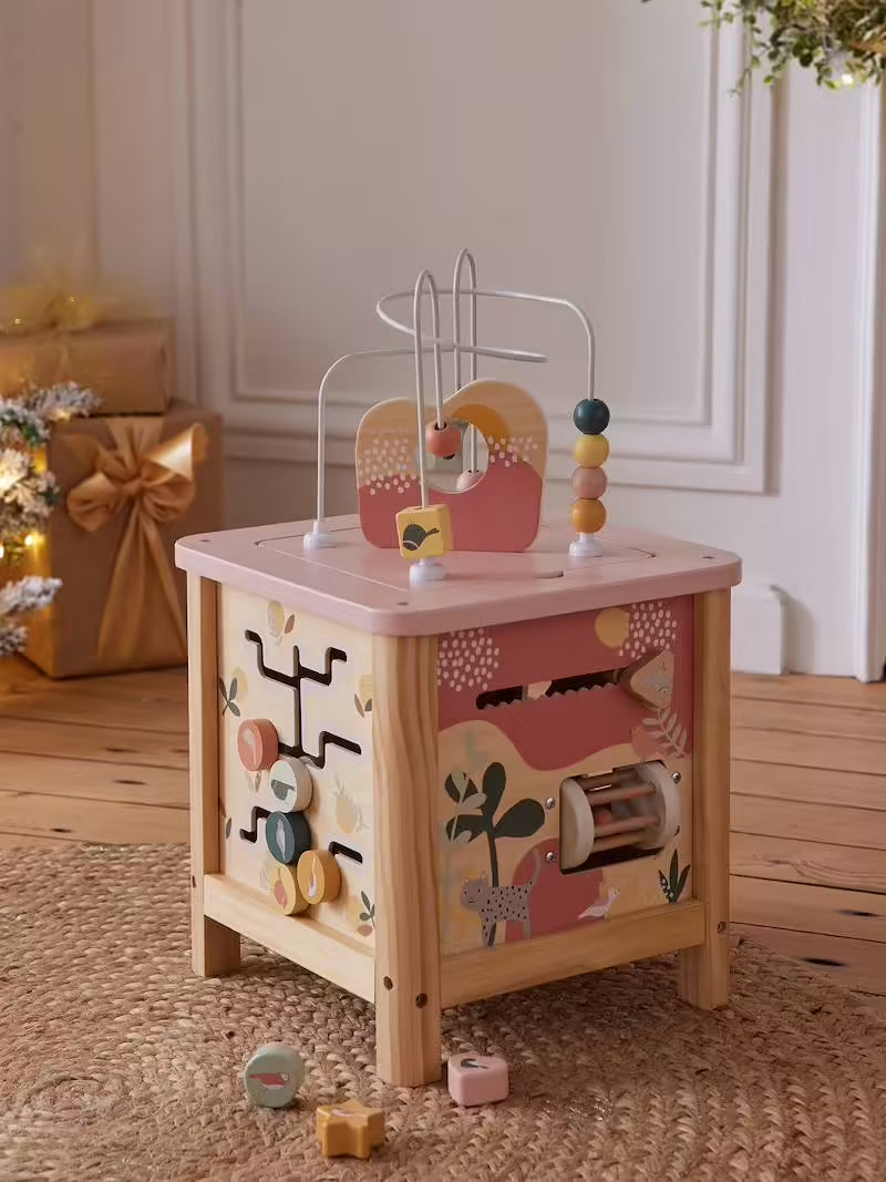 Grand cube d’activités en bois Savania - Vertbaudet