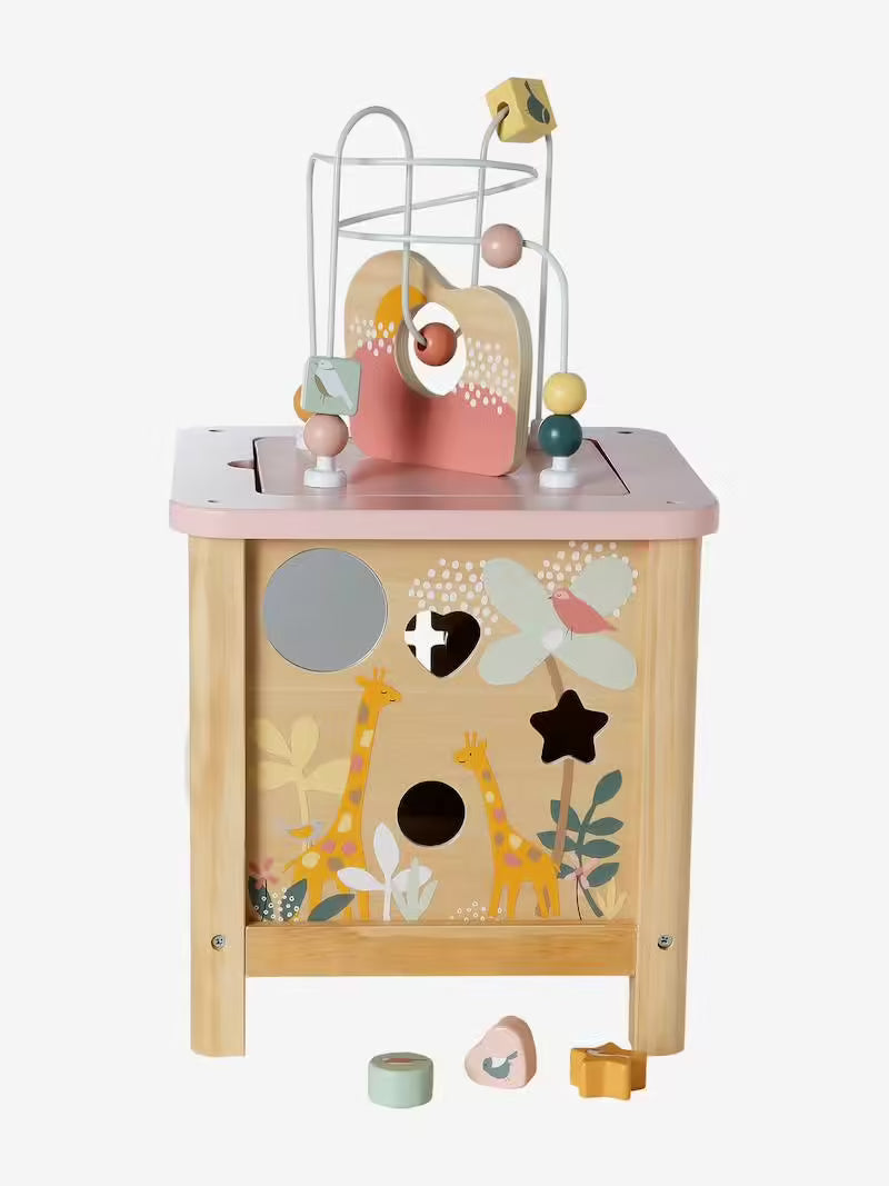 Grand cube d’activités en bois Savania - Vertbaudet