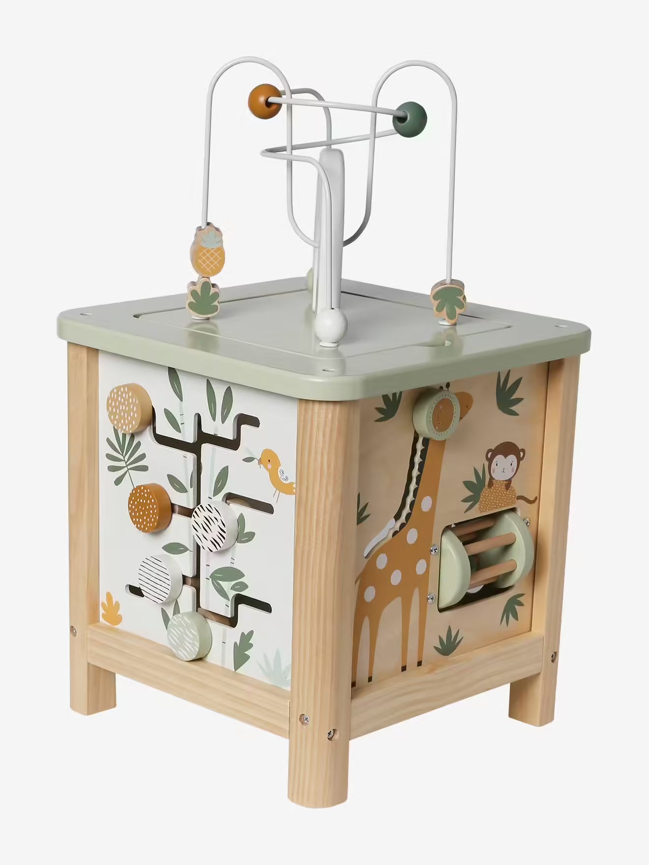 Grand cube d’activités en bois - Vertbaudet