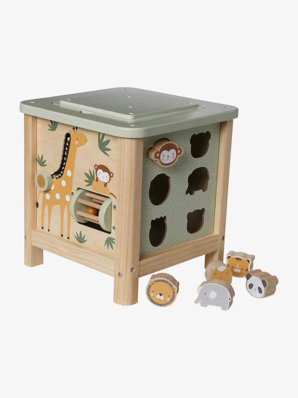 Grand cube d’activités en bois - Vertbaudet