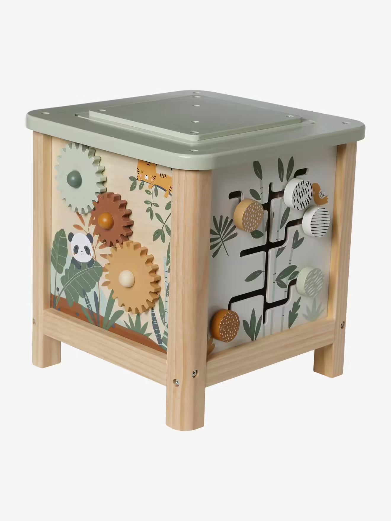 Grand cube d’activités en bois - Vertbaudet